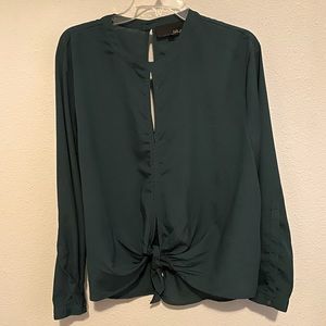 Like new, open back green blouse